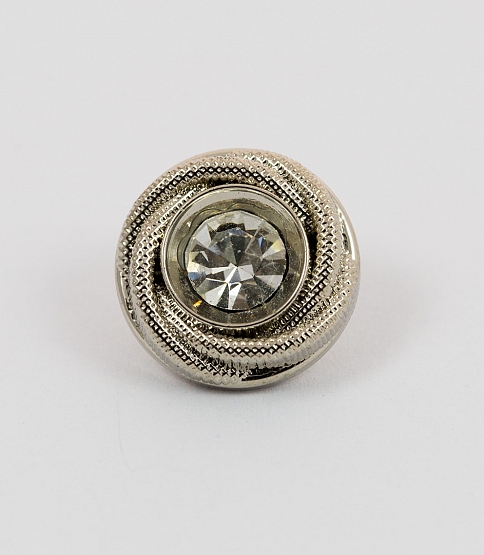Silver Rope Diamante Button Size 40L x 10 - Click Image to Close